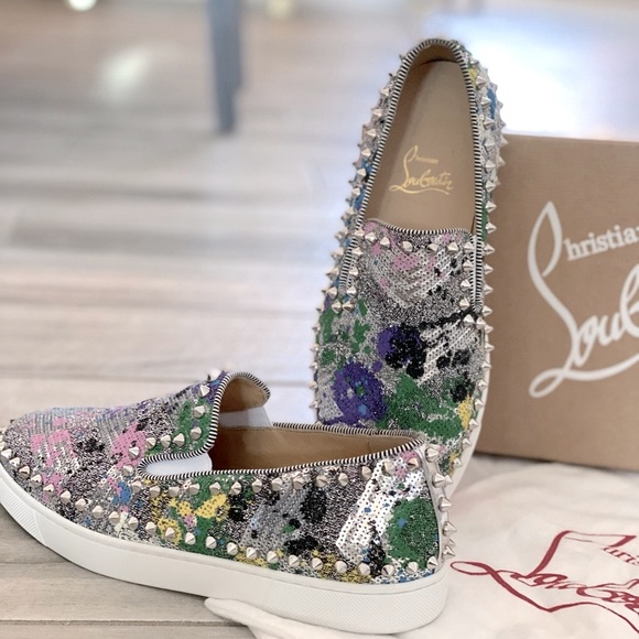 Christian Louboutin Blue Silver Sneakers Urban Style - Picture 9 of 15